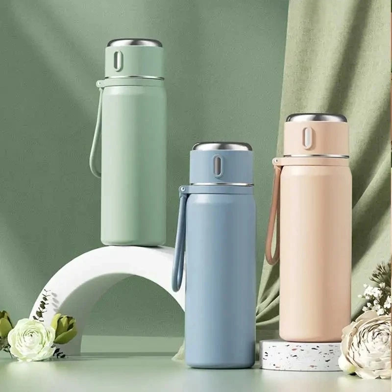 600ML Stainless Steel Thermal Water Bottle Keep Cold and Hot Thermo Cafe Coffee Mug Leakproof Travel Thermos Bottle for Tea