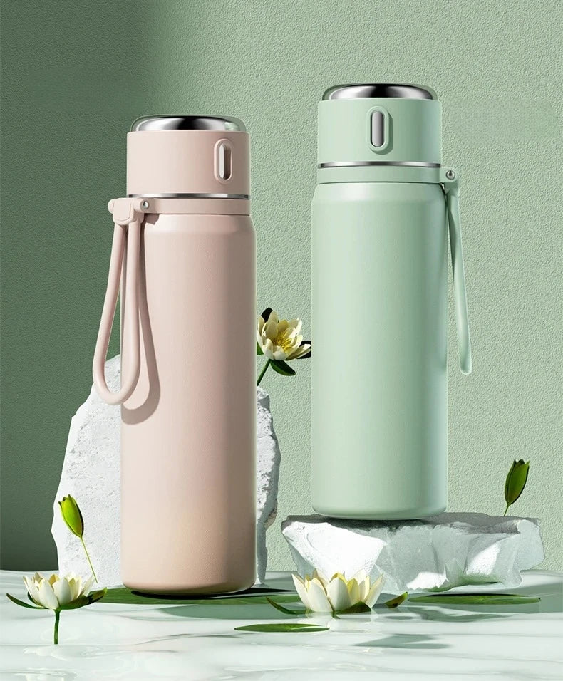 600ML Stainless Steel Thermal Water Bottle Keep Cold and Hot Thermo Cafe Coffee Mug Leakproof Travel Thermos Bottle for Tea